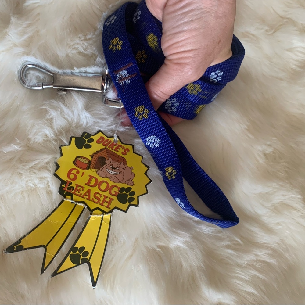 New Dukes Blue Paw print 6ft LEASH Dog Pet NWT